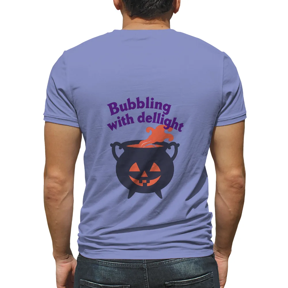 T-Shirts Pattern: Bubbling with Delight - Halloween Cauldron Design| Playful Halloween T-shirt design