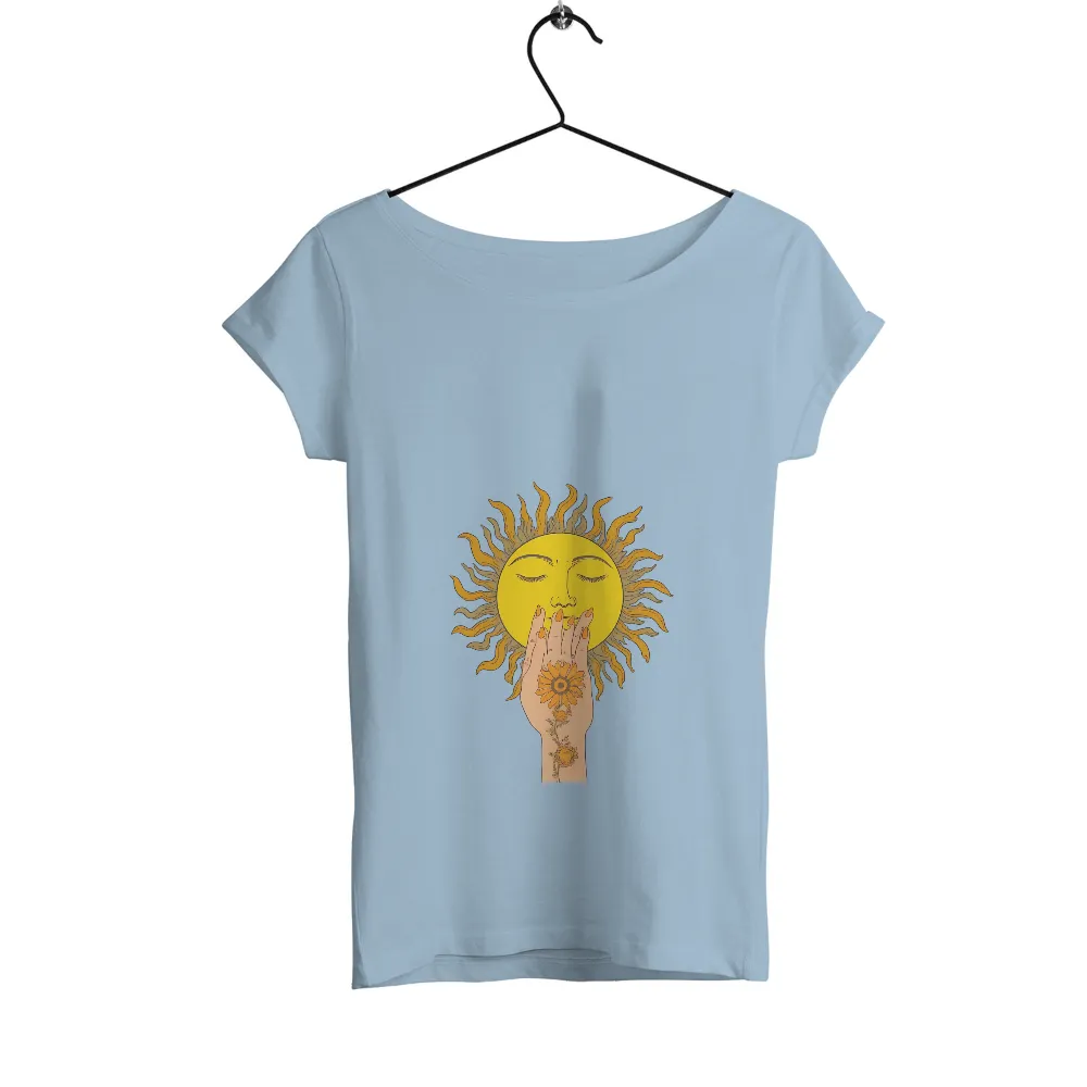 T-Shirts Pattern: Sunflower Hand Touching Serene Sun|sun deflector shirt