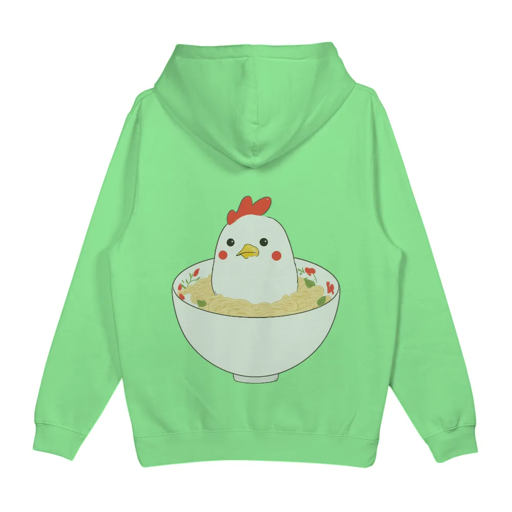 T-Shirts Custom: Whimsical Chicken in Noodles - Funny & Cozy Design|chicken flag shirt