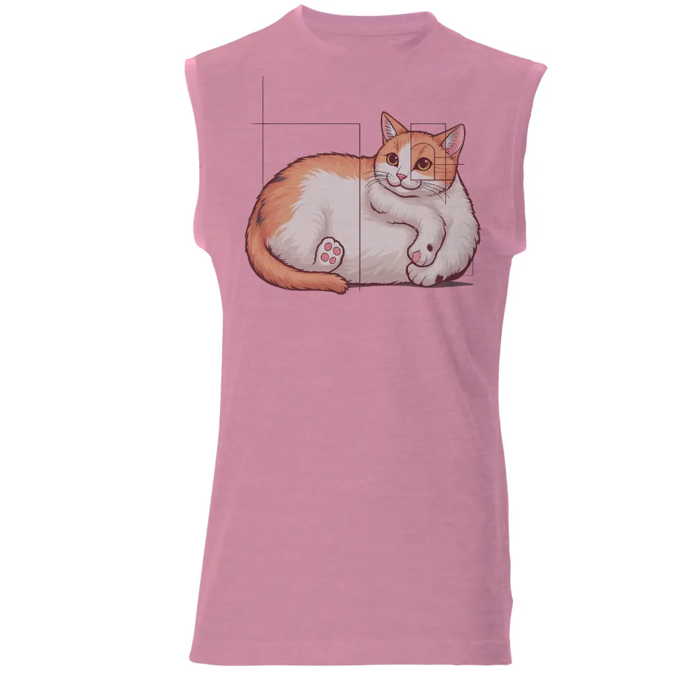 TShirt Design: Charming Orange and White Cat - Comfort and Joy| companionship