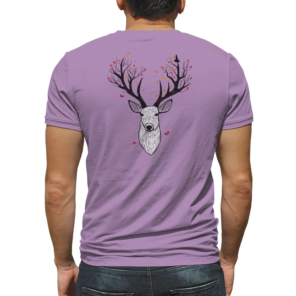 T-Shirts Pattern: Majestic Deer in Autumn Forest|pokemon forest shirt