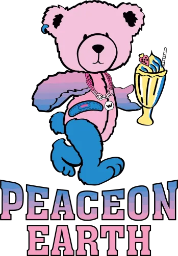 Graphic Tees: Peaceful Teddy Bear with Sundae - Spread Joy and Harmony