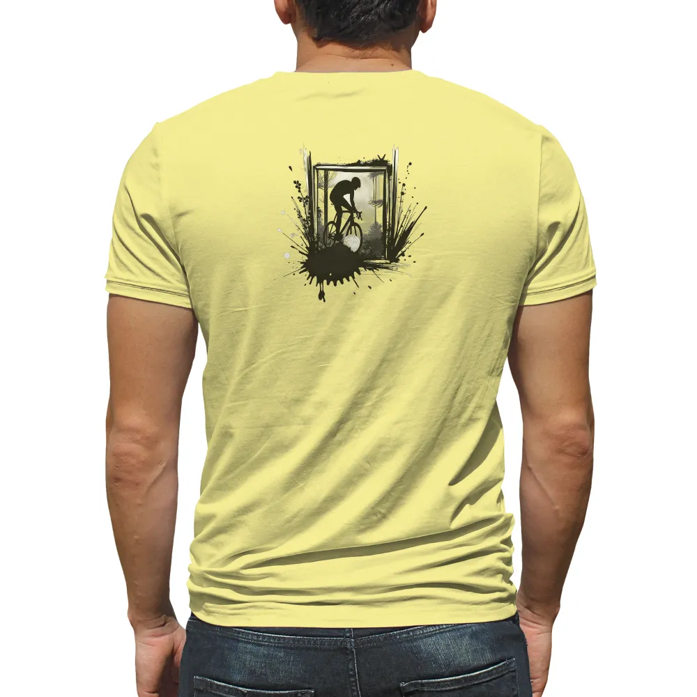 Shirts Graphic Tees: Cyclist's Journey Through a Surreal Portal|roblox t shirt dark