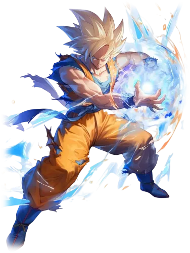 Goku in Super Saiyan form with blue pants - goku blue pants