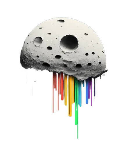 Tee Shirt Printing: Moon Drips Rainbow Emotions