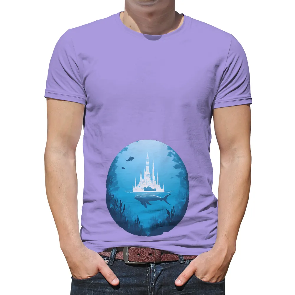 Customized Tee Shirts: Explore the Enchanting Underwater Castle|sci fi fantasy biker tee