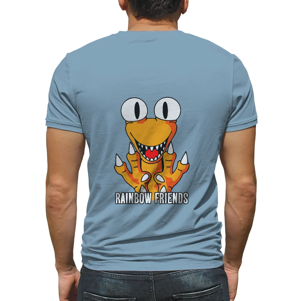 Custom Tee Shirts: Rainbow Friends - Cheerful Monster Design|t shirt roblox hello kitty white