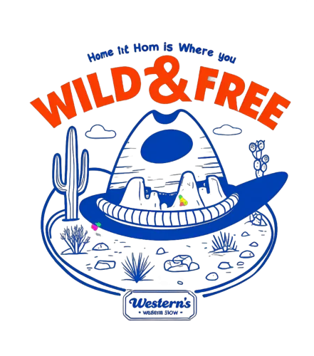 Custom T-Shirt Printing: Wild & Free Cowboy Hat Design