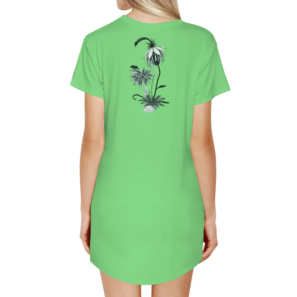 Whispering Bloom: Shirts Graphic Tees - Ethereal Surreal Flower Design|rebellious hope t shirt black