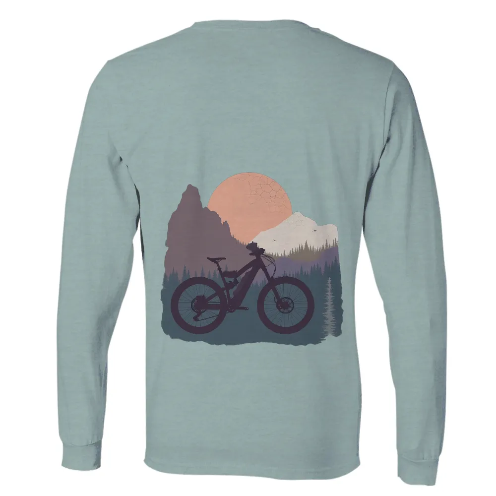 TShirt Design: Mountain Bike Adventure at Sunset|enes freedom t shirt