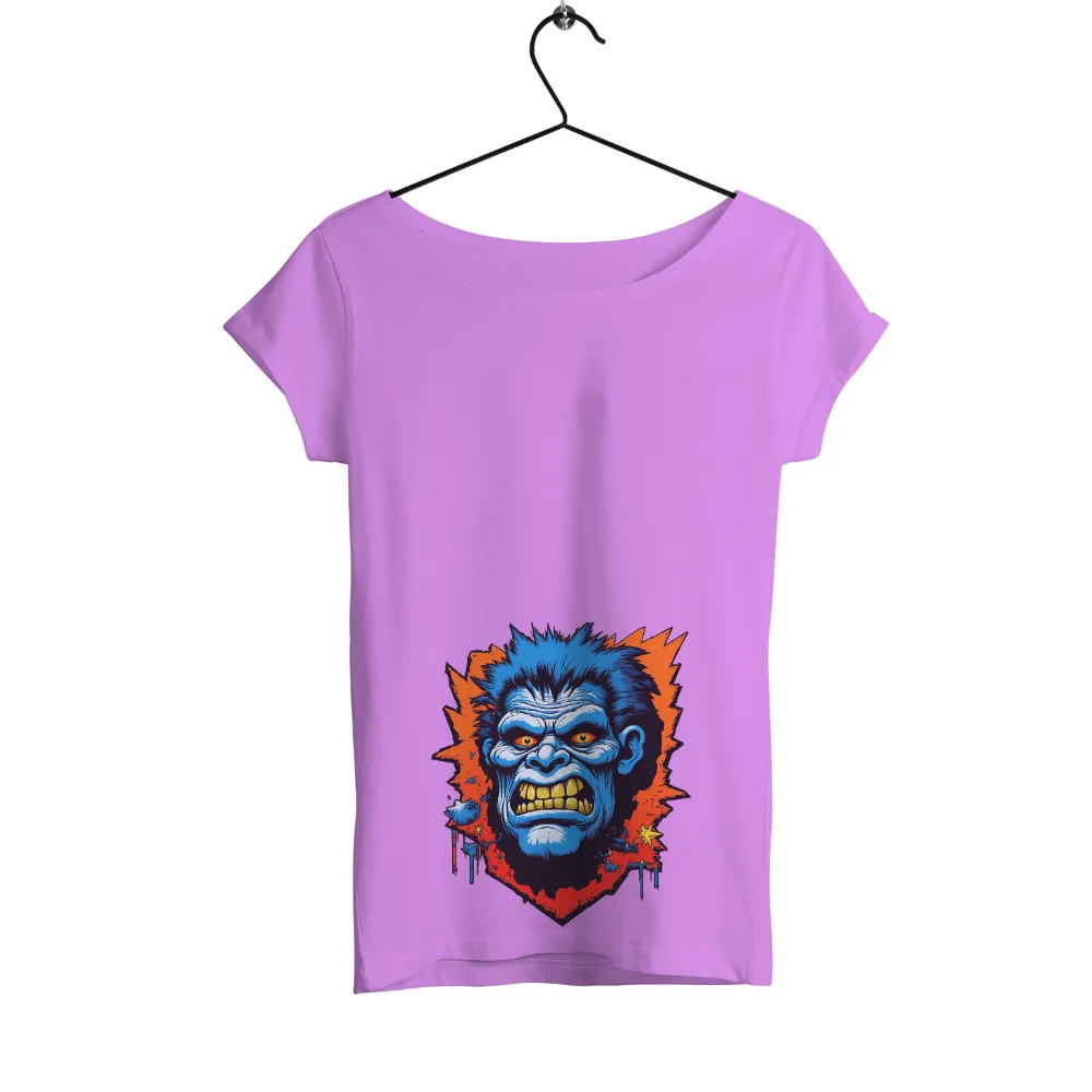 Shirts Graphic Tees | Fierce Comic Book Character|Fierce blue-skinned creature