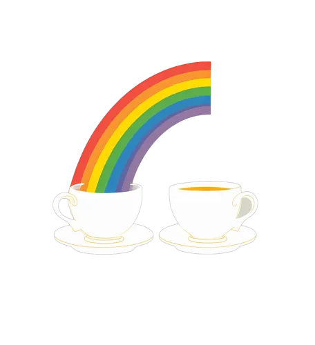 T-Shirt Printing: Rainbow Teacups - Morning Joy and Comfort