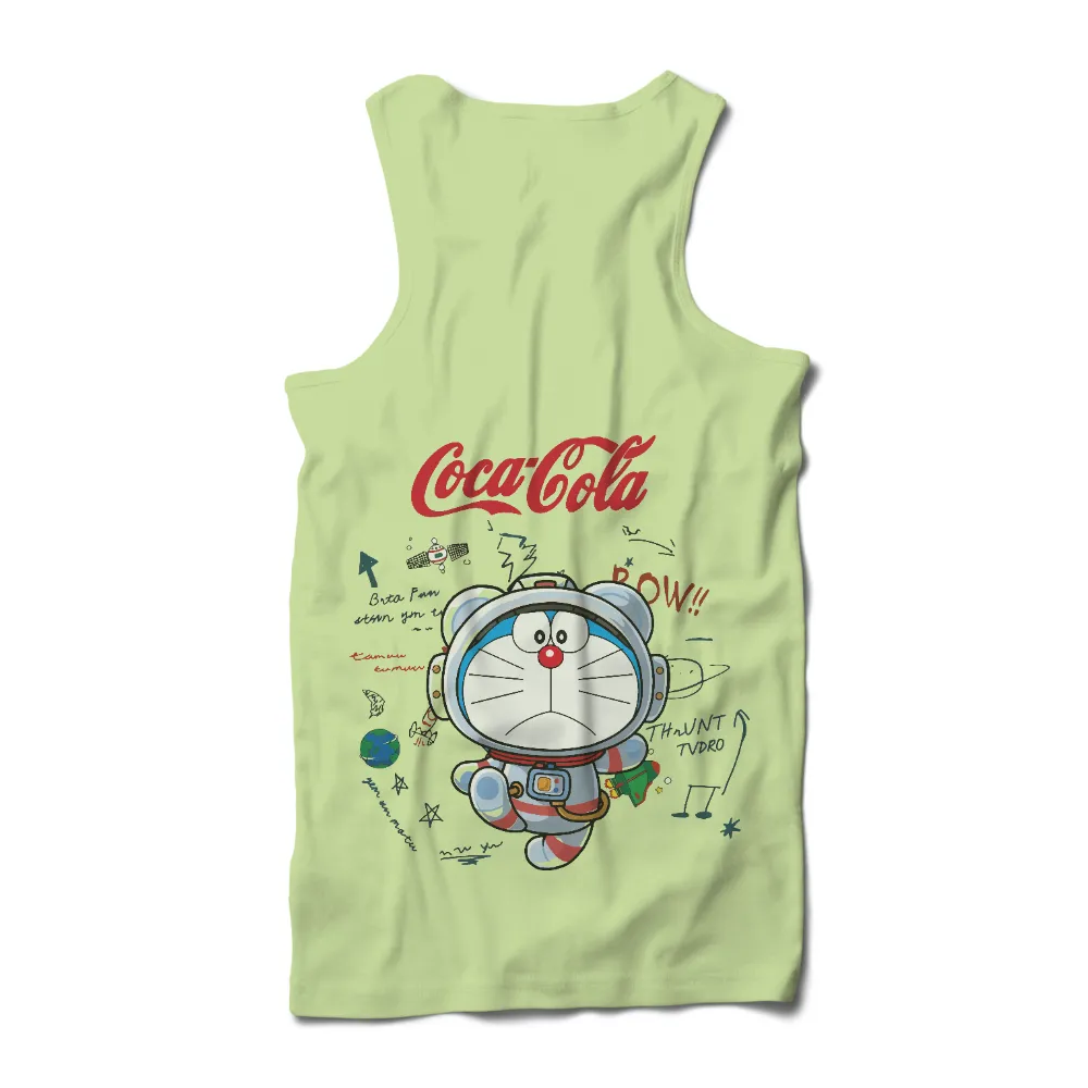 TShirt Printing: Doraemon's Cosmic Adventure with Coca-Cola|dripping space shirt