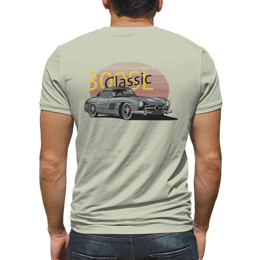 Graphic Tees: Classic Car Enthusiast - Vintage Mercedes-Benz 300 SL Design|classic car hawaiian shirt