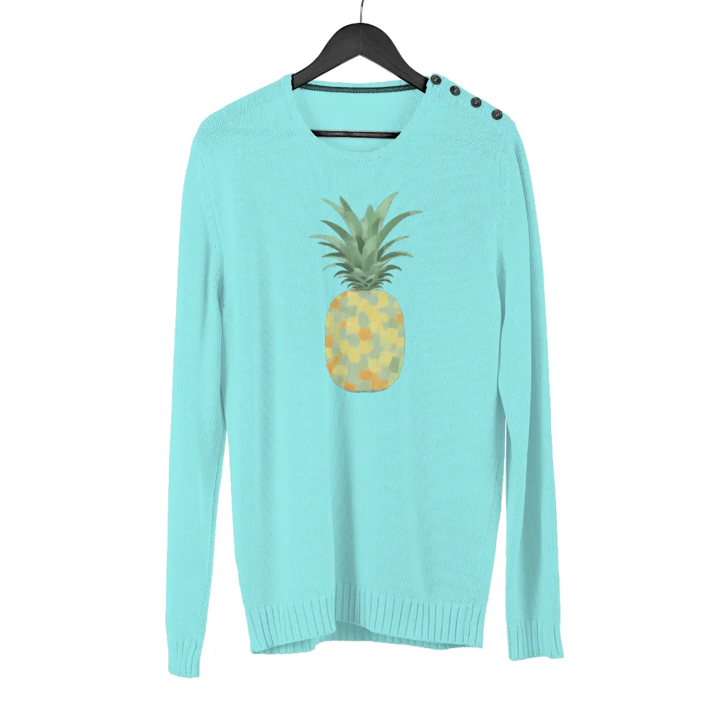 Shirts Graphic Tees: Whimsical Pineapple with Hexagonal Pattern|alfani summer tops