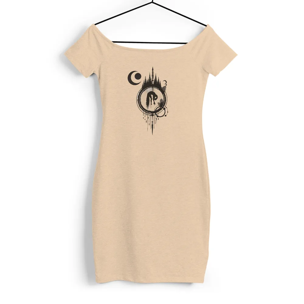 Tee Shirts Printed: Ancient Ritual Under the Crescent Moon|reign forest fronds camp shirt