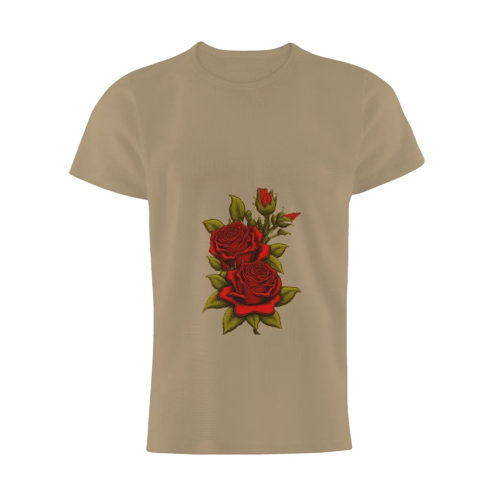 Tee Shirt Printing: Red Roses - Symbols of Love and Passion| Dark background emphasizing red roses