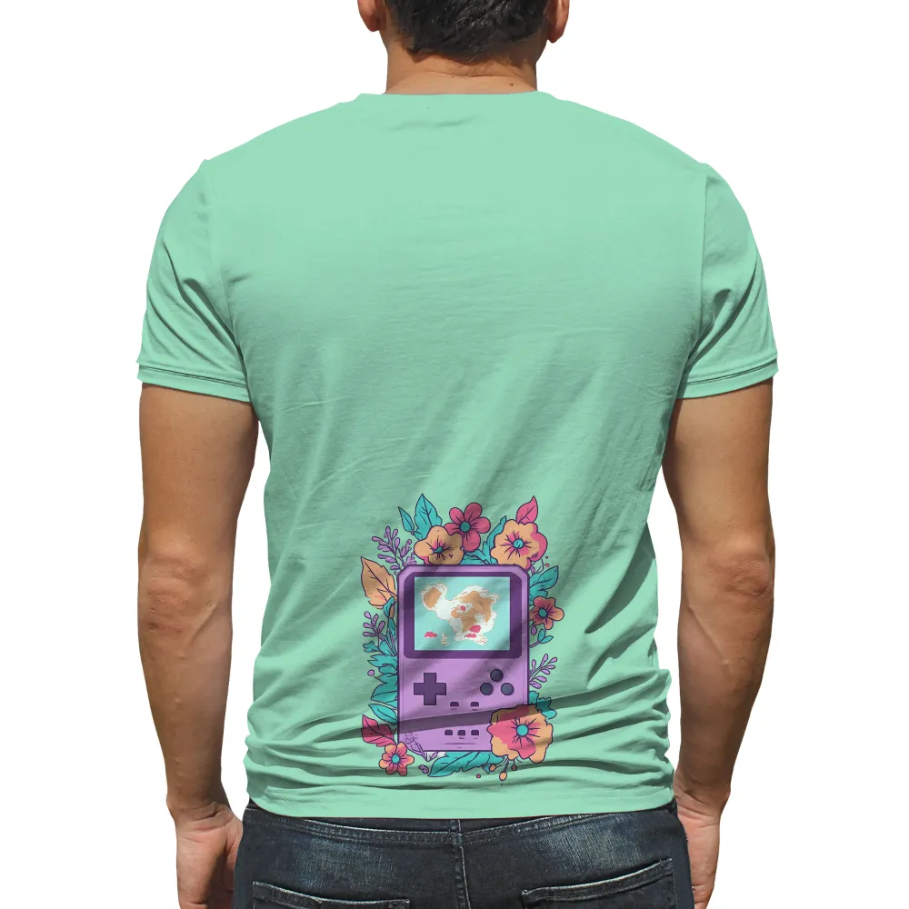 Custom Tee Shirts: Nostalgic Game Boy with Nature's Touch|australian research and space exploration t shirt