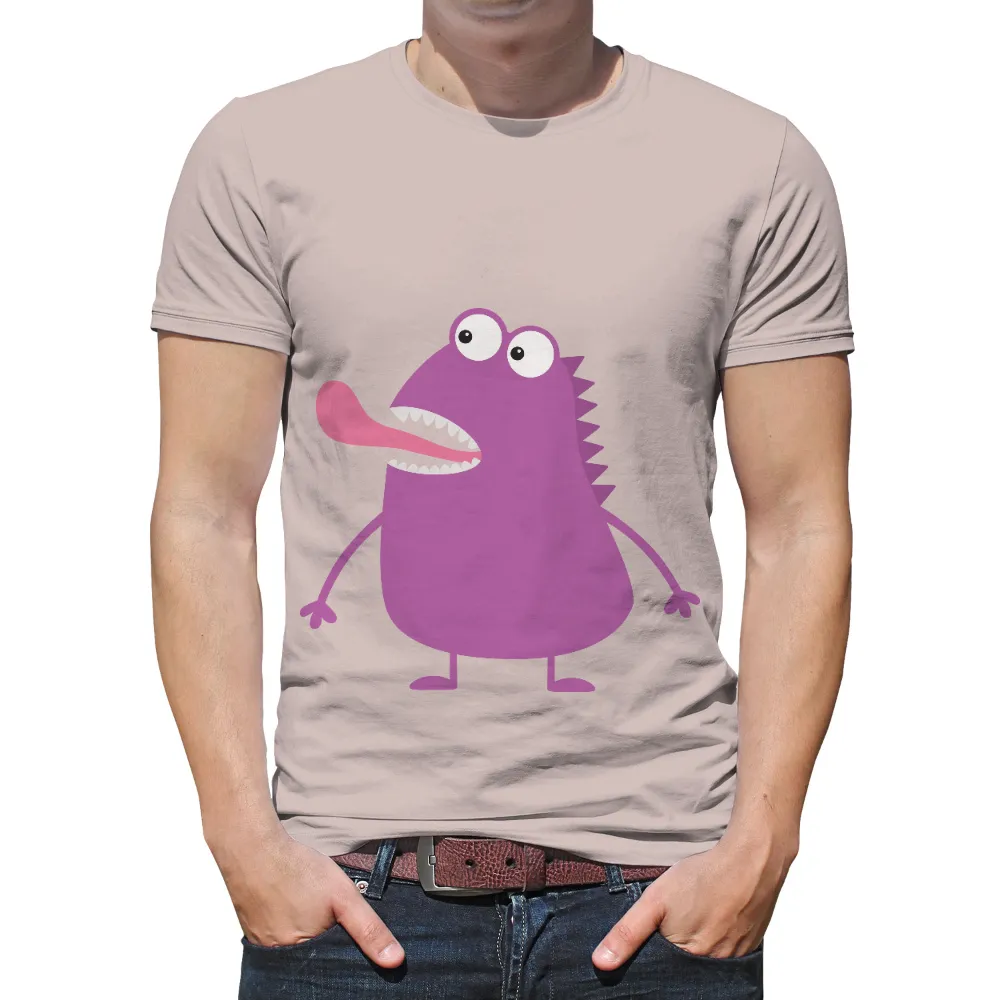 Custom T-Shirt Printing: Quirky Purple Monster - Whimsical Fun|cheap funny dad shirts