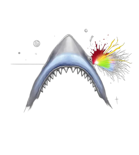 T-Shirts Pattern: Shark Fireworks - Overcoming Adversity