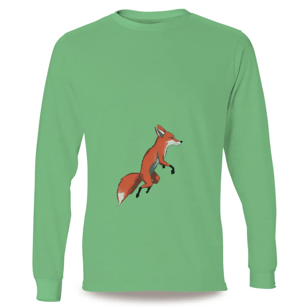 Tee Shirt Printing: Minimalist Fox Design - Agility and Freedom|shirt merchandise design