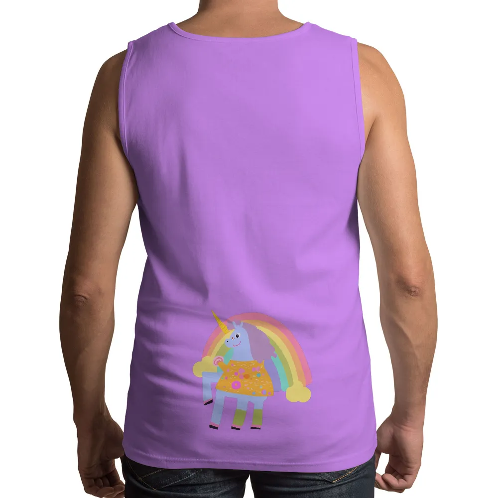 Graphic Tees: Luna the Unicorn in a Rainbow Dress|sunlight magic print shirt