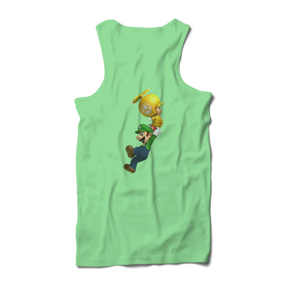 T-Shirt Printing: Luigi's Adventure with Power-Up|mario valentines shirt