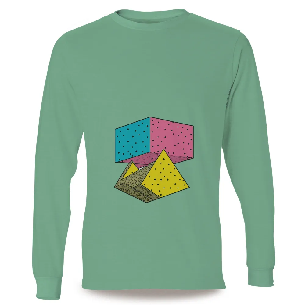 Retro-Inspired Custom Apparel with Geometric Shapes and Bold Colors|capitalist nostalgia shirt