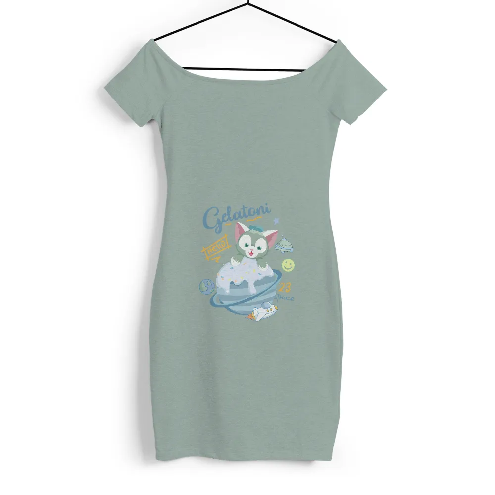 Custom T-Shirt Printing: Whimsical Cat in Space - Gelatoni|tanjiro cat shirt