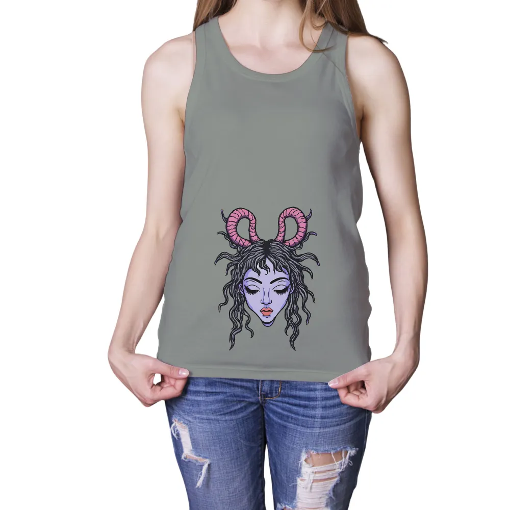 Mystical Figure with Spiral Horns: Unleash Your Inner Fantasy|final fantasy t shirts official