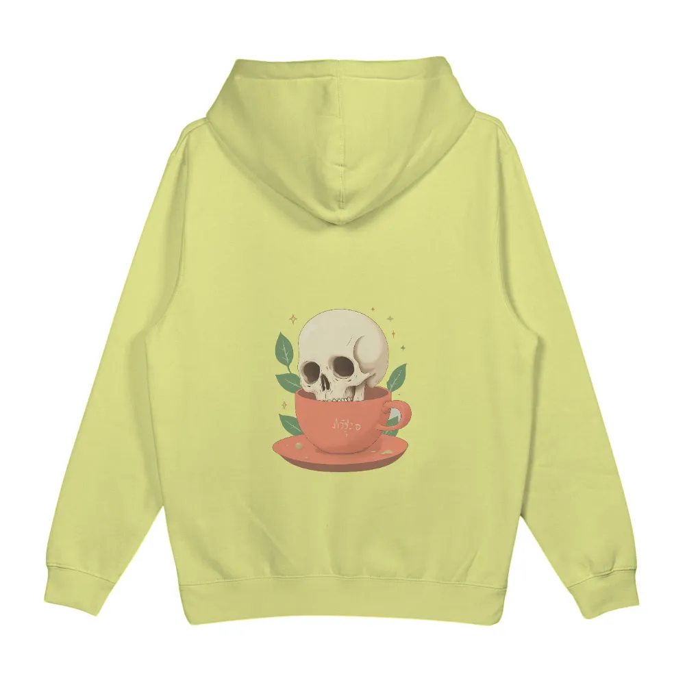 Customized Tee Shirts: Whimsical Skull in a Teacup - Artistic Design|animal crossing skull shirt