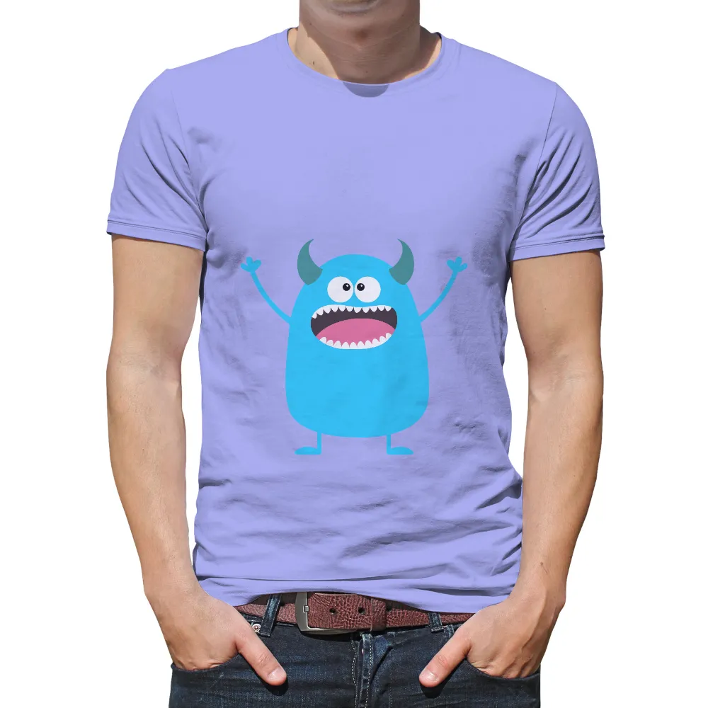 Customized Tee Shirts: Cheerful Blue Monster - Funny & Whimsical Design|animal crossing blue shirt