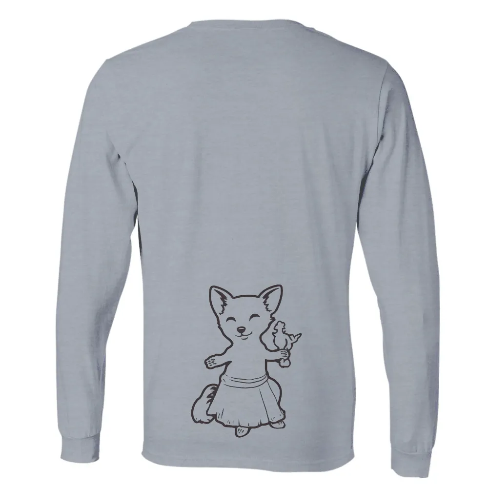 T-Shirts Design: Miko the Cat with Bird - Artistic Minimalist Zen Design|doja cat nasa