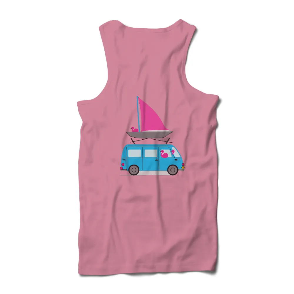 Graphic Tees: Adventure Wagon with Flamingos and Sailboat|arsenal travel tee 22 23