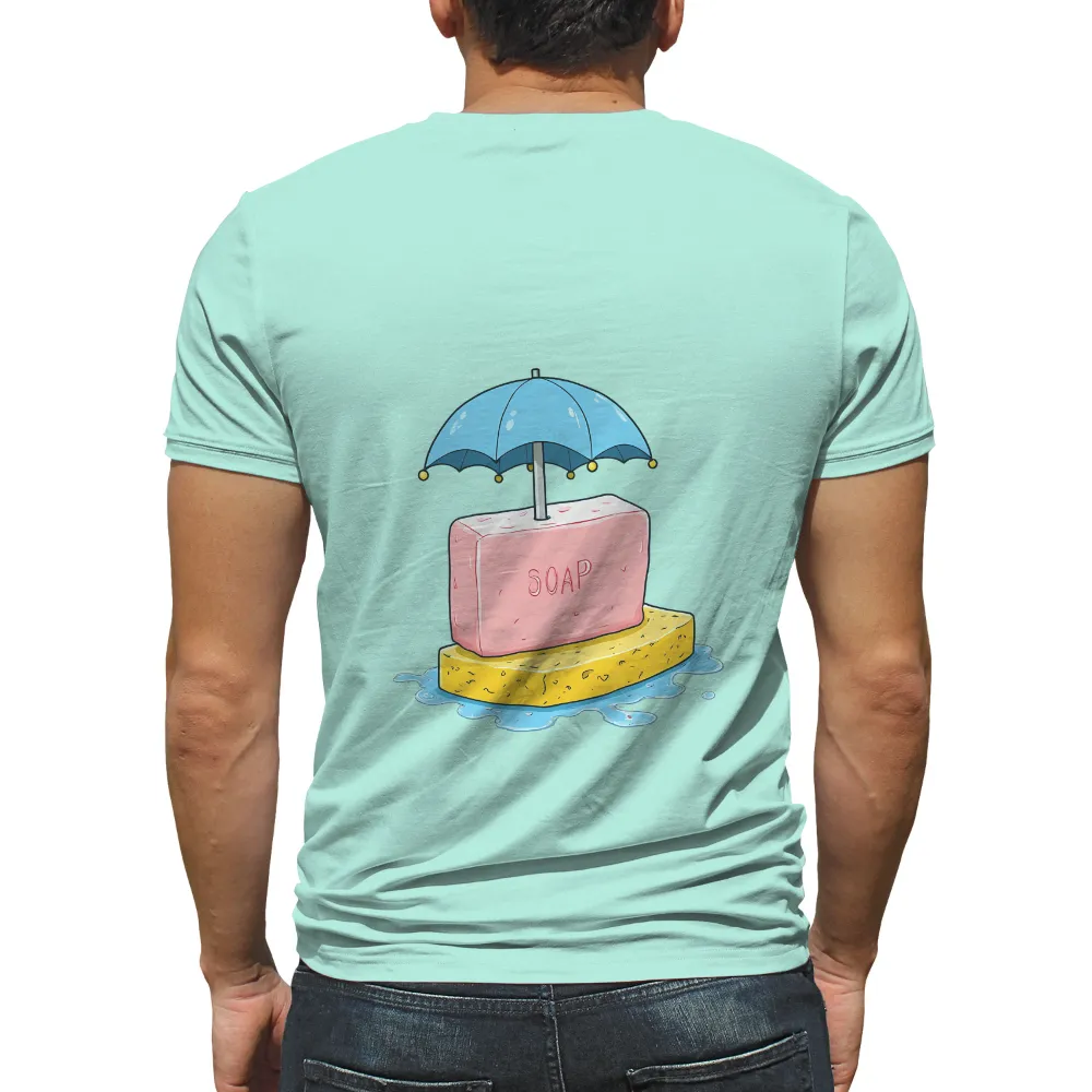 Shirts Graphic Tees: Whimsical Soap Bar with Umbrella - Funny & Quirky Design|taking care of biscuits t shirt