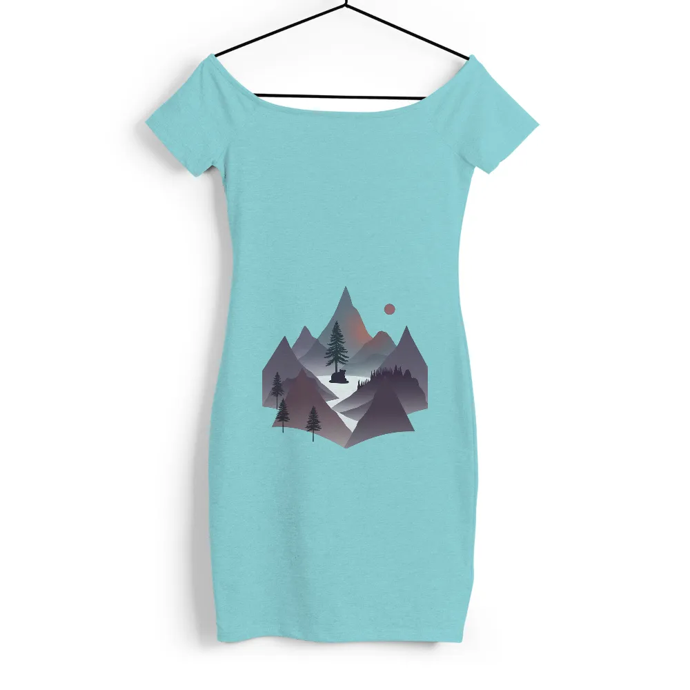 Shirts Graphic Tees: Bear in the Wilderness - Minimalist Nature Design|ethan bear