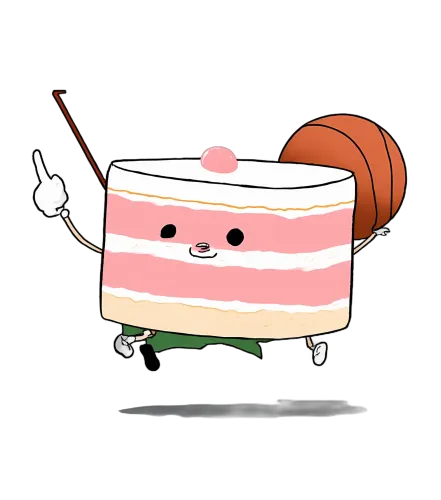 Tee Shirts Printed: Cakey the Basketball Dessert Character