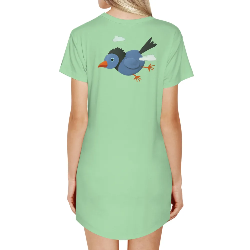 Shirts Graphic Tees: Blue Bird in Flight - Freedom and Dreams|cute blue t shirt roblox