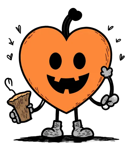 TShirt Printing: Whimsical Halloween Heart Pumpkin