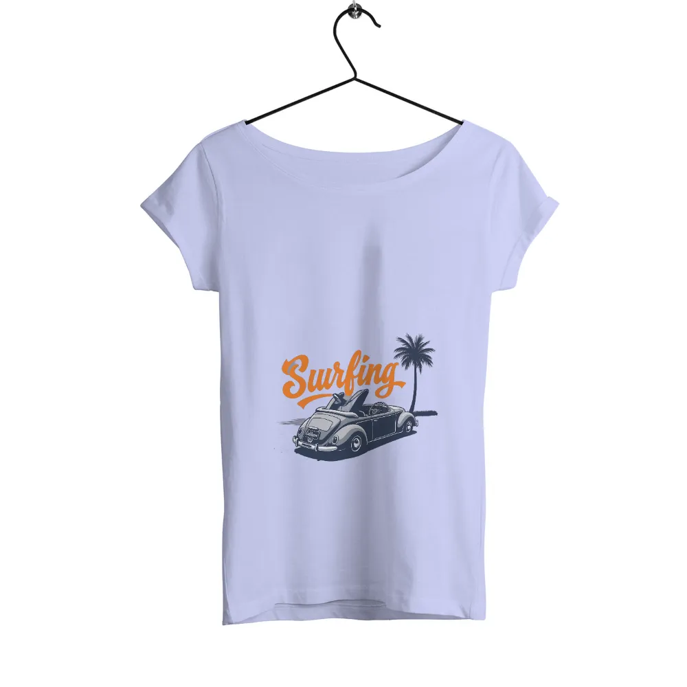 T-Shirt Printing: Vintage Surfing Adventure with Beetle Convertible|Vintage Volkswagen Beetle convertible