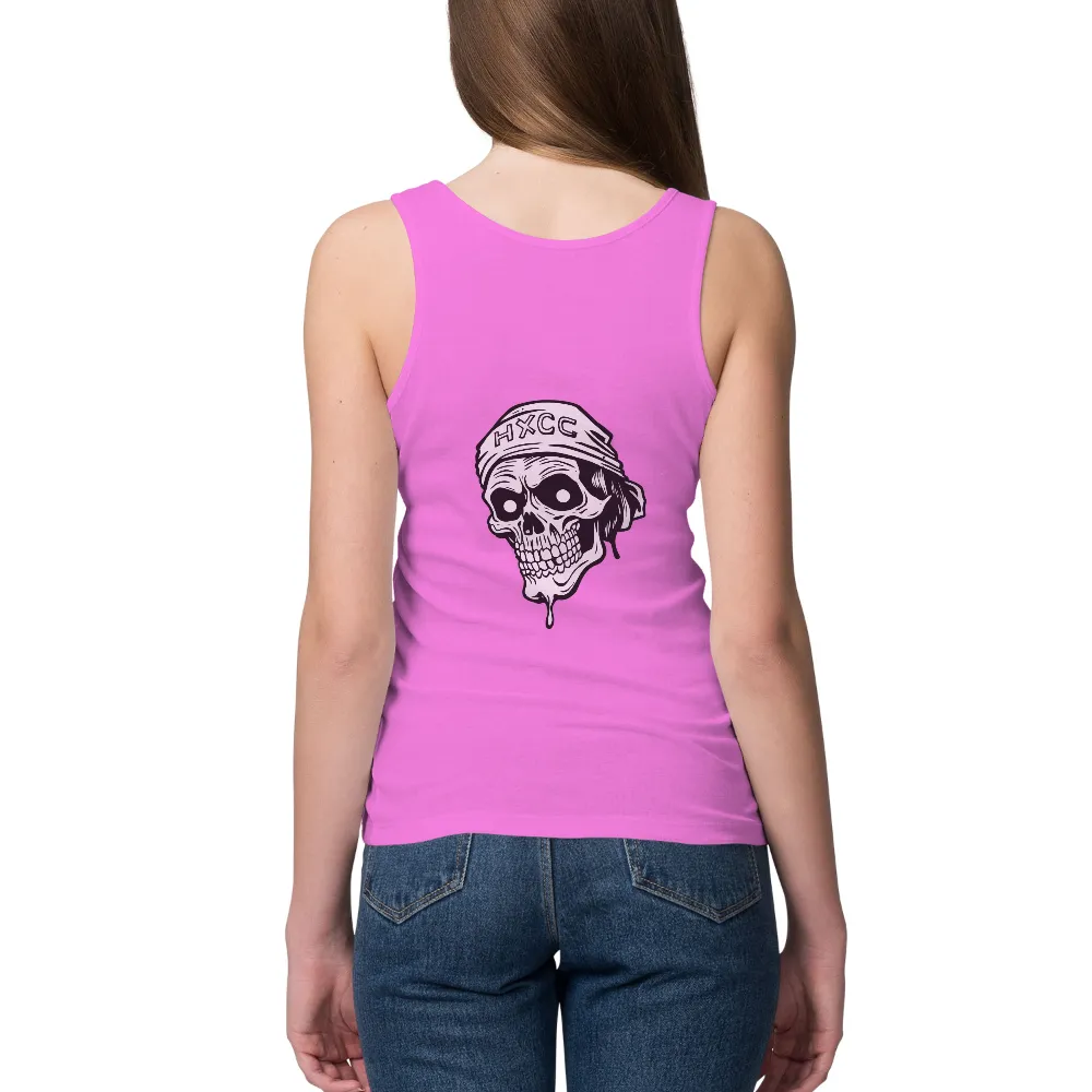 Graphic Tees: Punk Rock Skull - HXCC Bandana Design| dripping effect