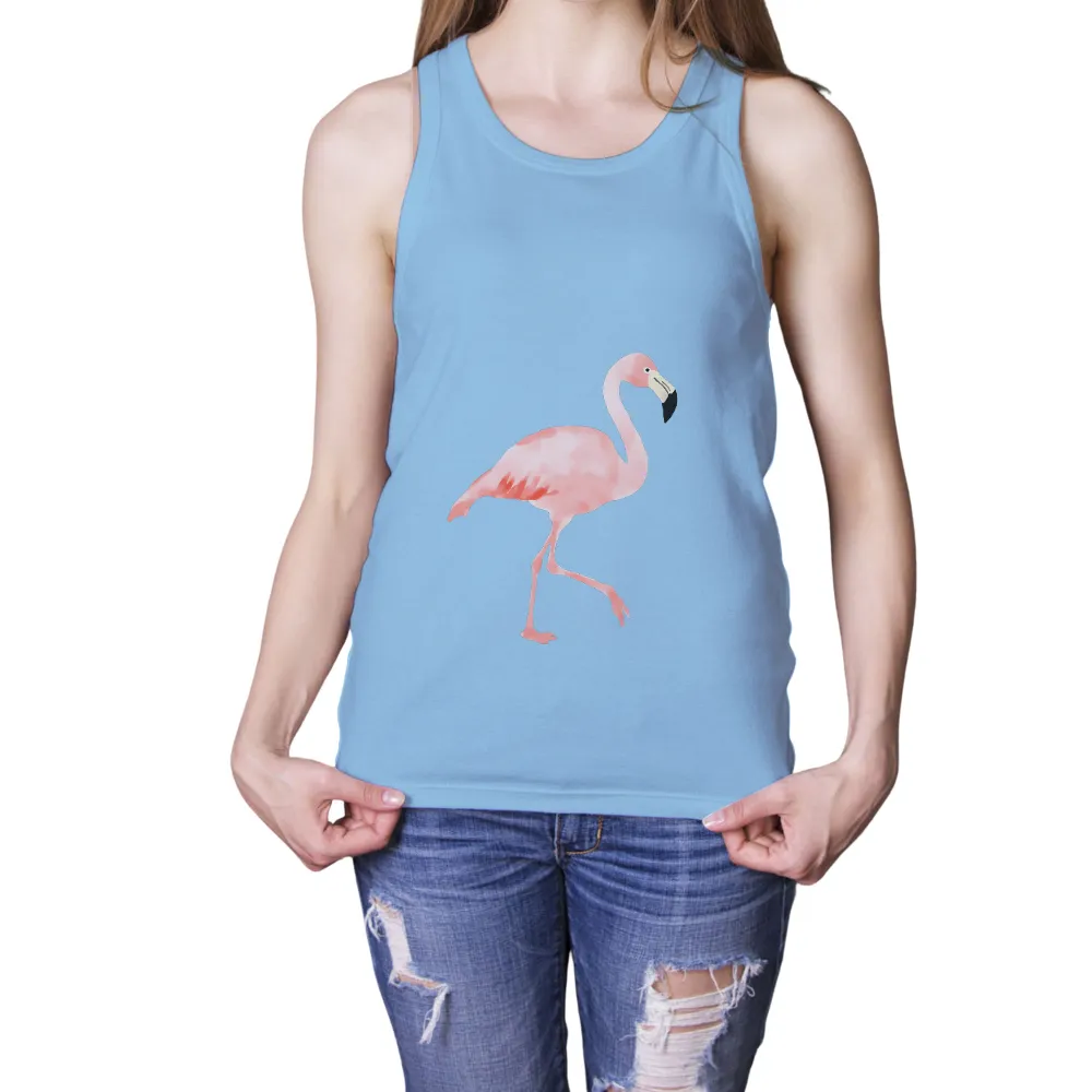 Tee Shirts Printed: Flamingo Elegance | Nature-Inspired Art| elegant flamingo design