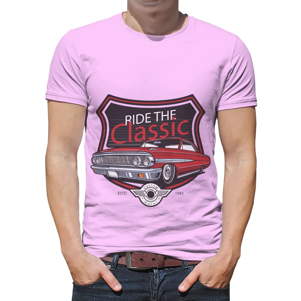 Ride the Classic T-Shirt Printing: Celebrate Vintage Automotive Culture|casual vintage sun moon t shirt