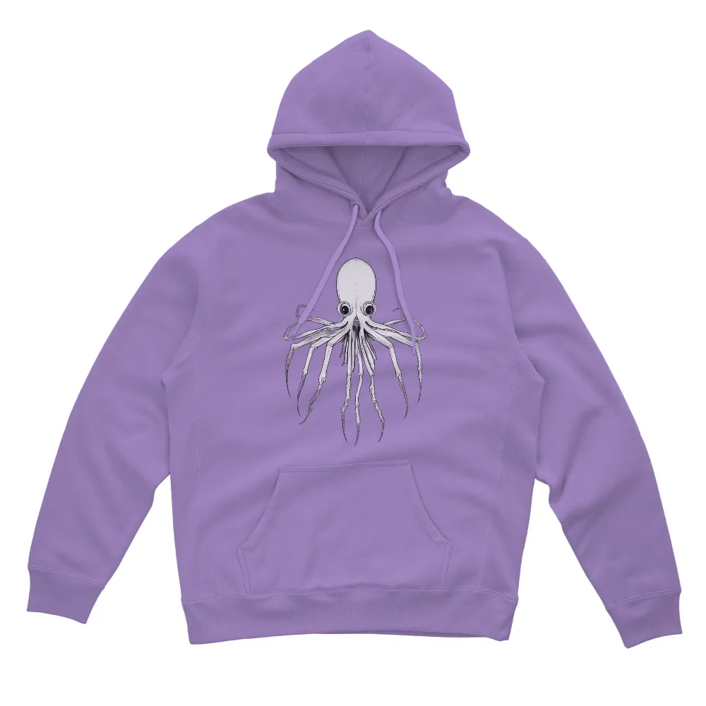 Minimalist Octopus Skeletal Design: Art Meets Marine Mystery|be art t shirt