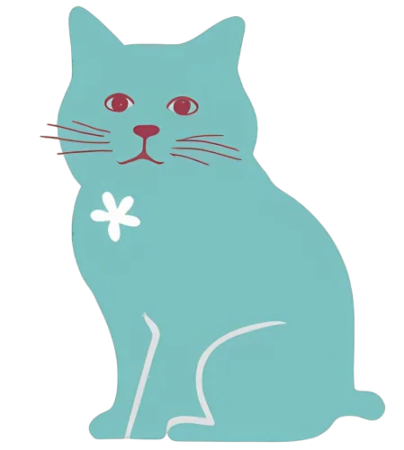 Turquoise Cat T-Shirt Printing - Whimsical Minimalist Design