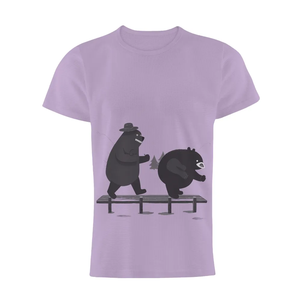 Tee Shirts Printed: Bears in Unexpected Moments|One bear wearing a hat