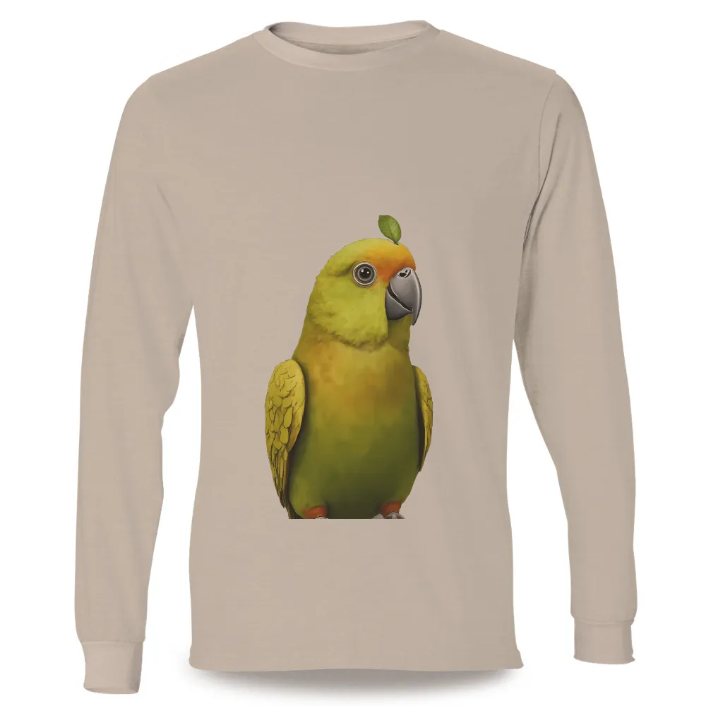 Tee Shirt Printing: Whimsical Parrot Design Celebrating Nature| nature-inspired parrot art