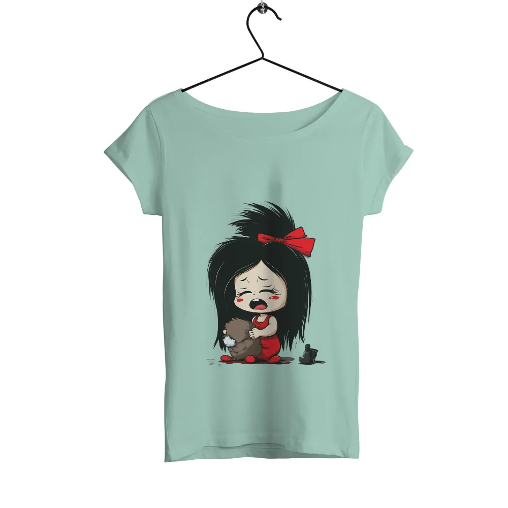 T-Shirt Printing: Lily's Tearful Embrace - Childhood Grief|teddy bear t shirt sewing pattern