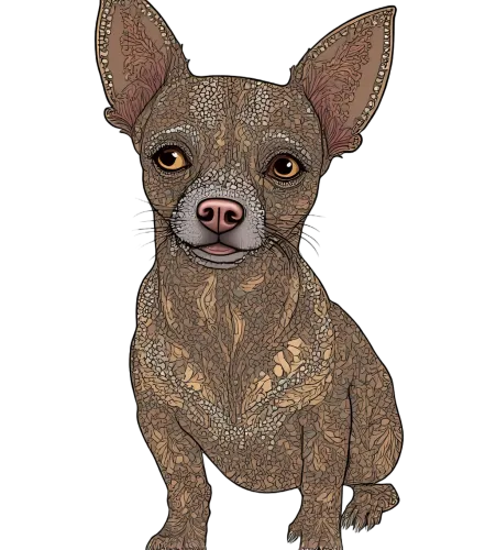 Tee Shirts Printed: Chihuahua Mosaic - Artistic Pet Design