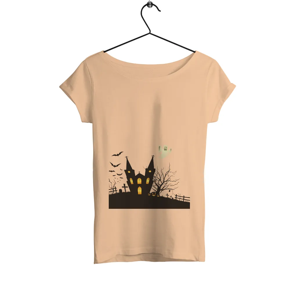 Custom Tee Shirts: Spooky Mansion Adventure with Ghost Luna|bloody mary shirt spirit halloween